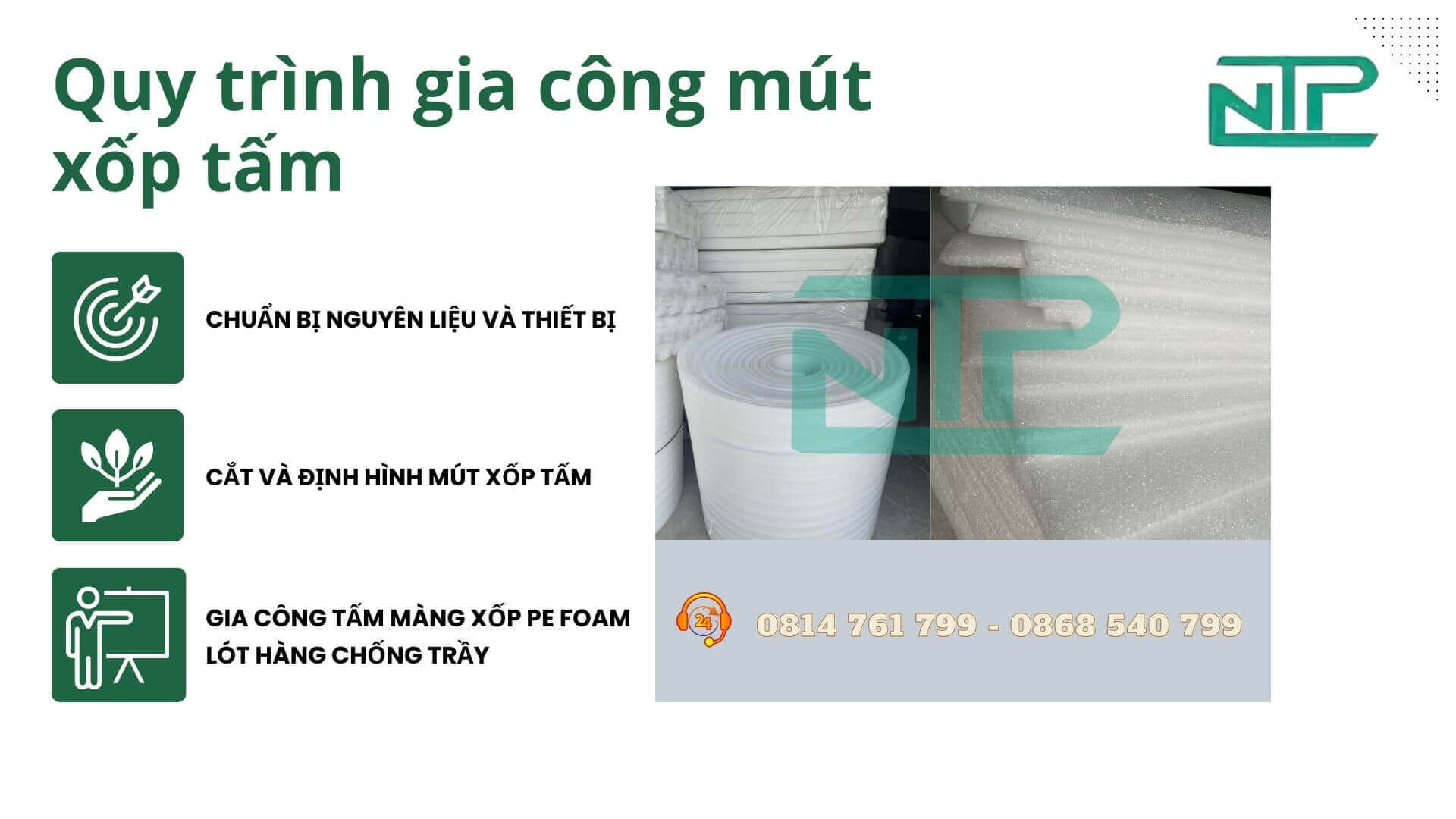 Quy trình gia công mút xốp tấm