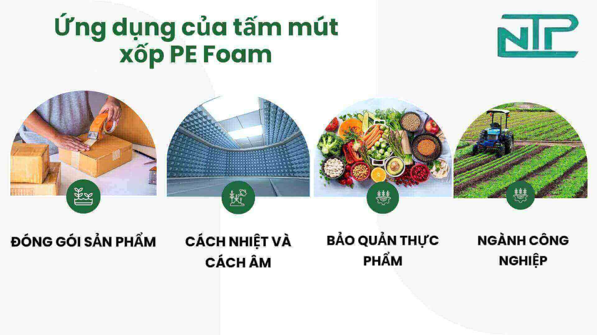 Ứng dụng tấm mút xốp pe foam 